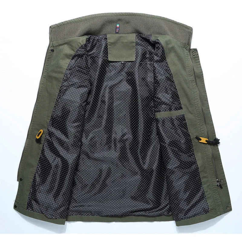Tovren — Lightweight Cotton Jacket with Secure Pockets (Green XS) - | Zavonix