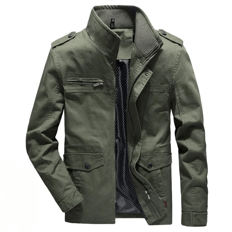 Tovren — Lightweight Cotton Jacket with Secure Pockets (Khaki XS) - | Zavonix