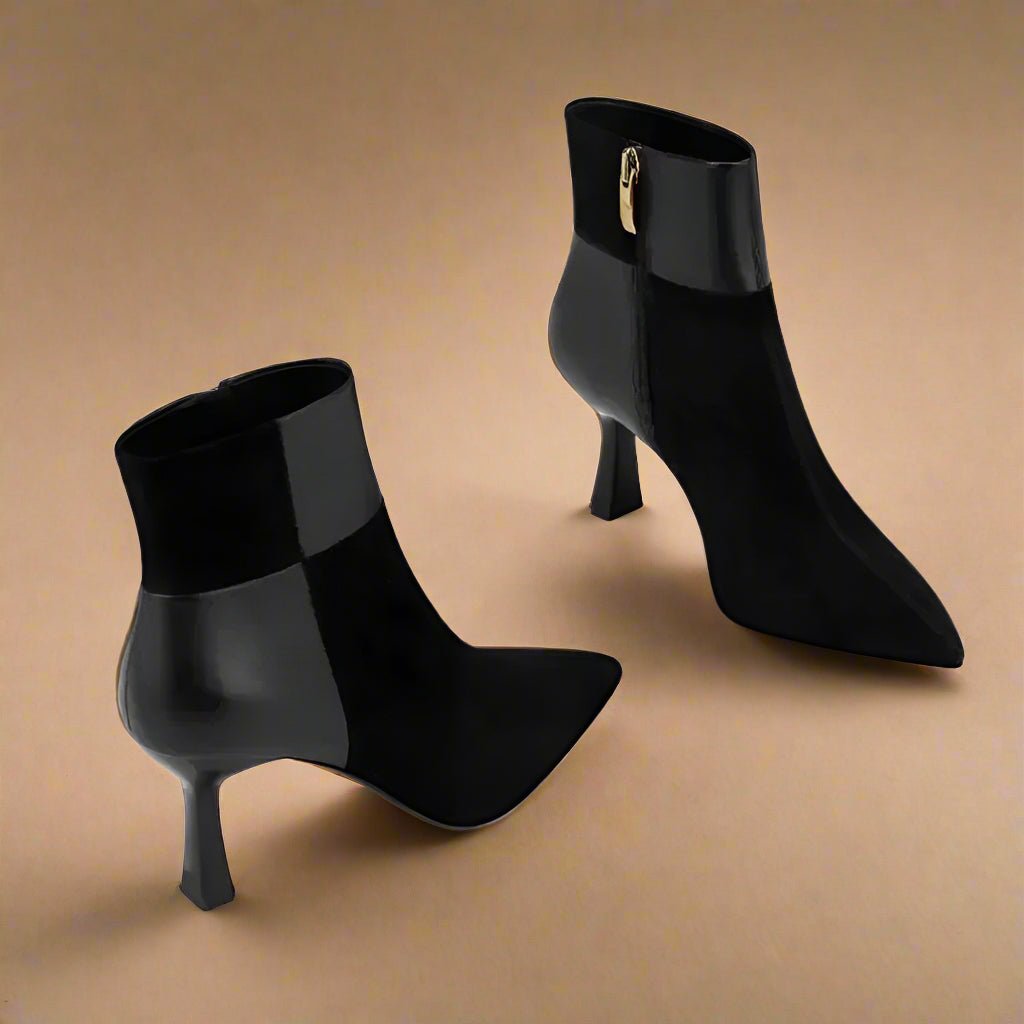Tulip Heel Ankle Boot (Black 4) - | Zavonix