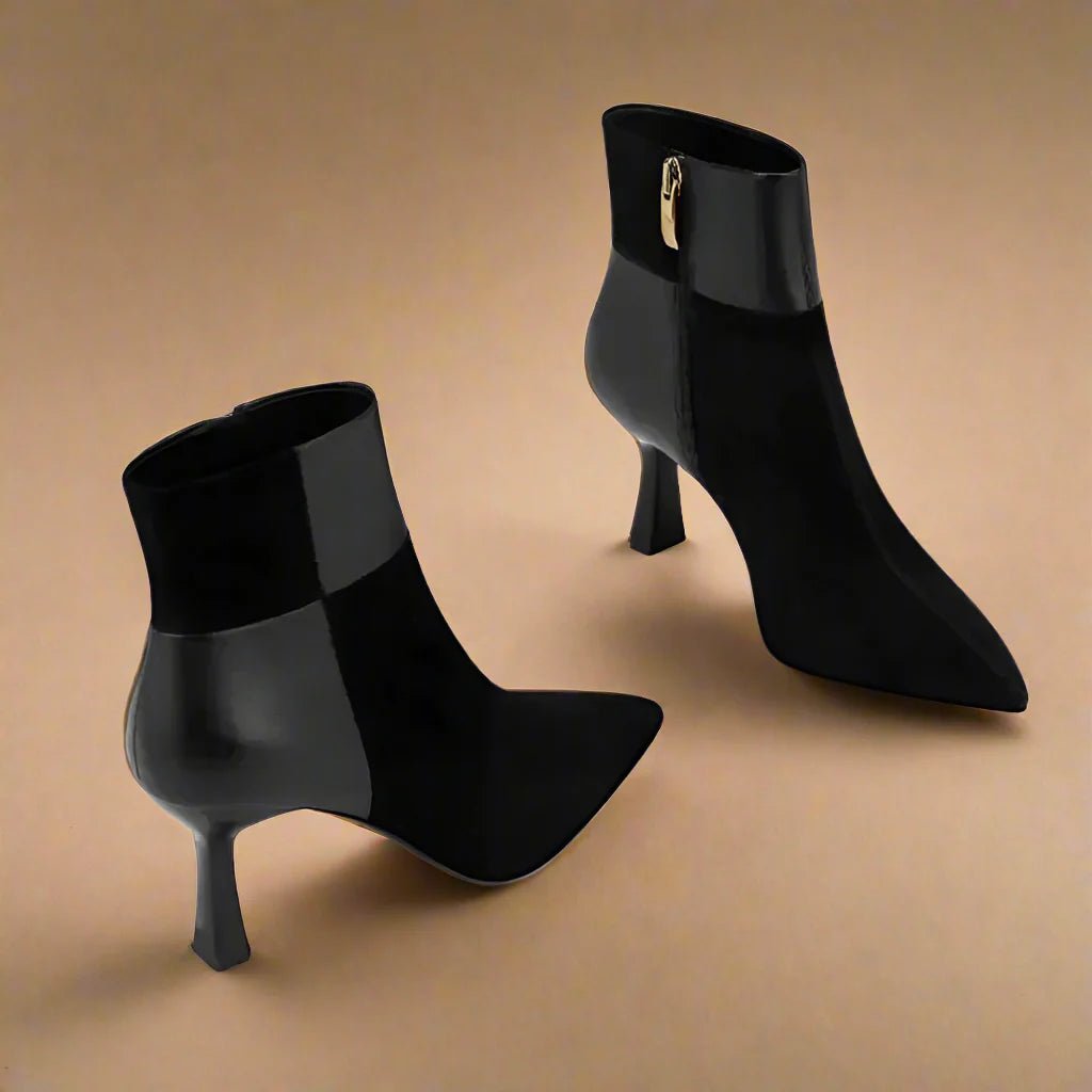 Tulip Heel Ankle Boot (Dark Brown 4) - | Zavonix