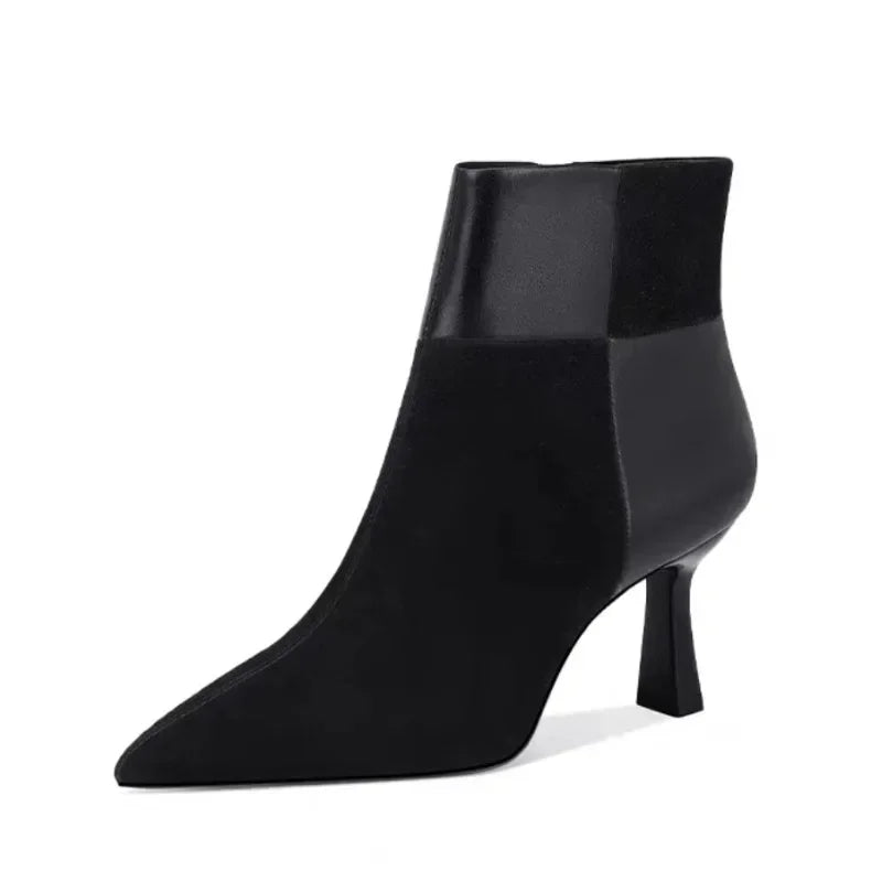 Tulip Heel Ankle Boot (Dark Brown 4) - | Zavonix