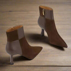Tulip Heel Ankle Boot (Dark Brown 4) - | Zavonix