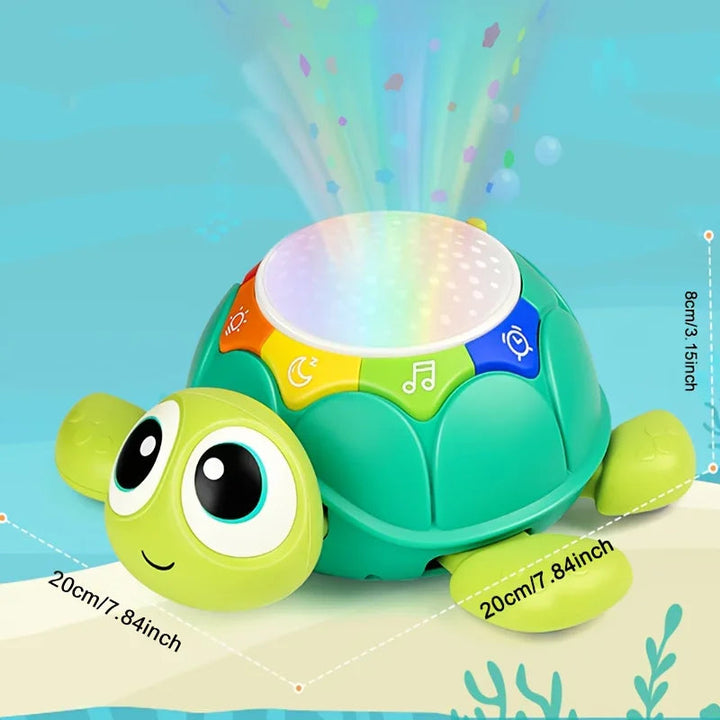 Measurement graphic showing the turtle toy&