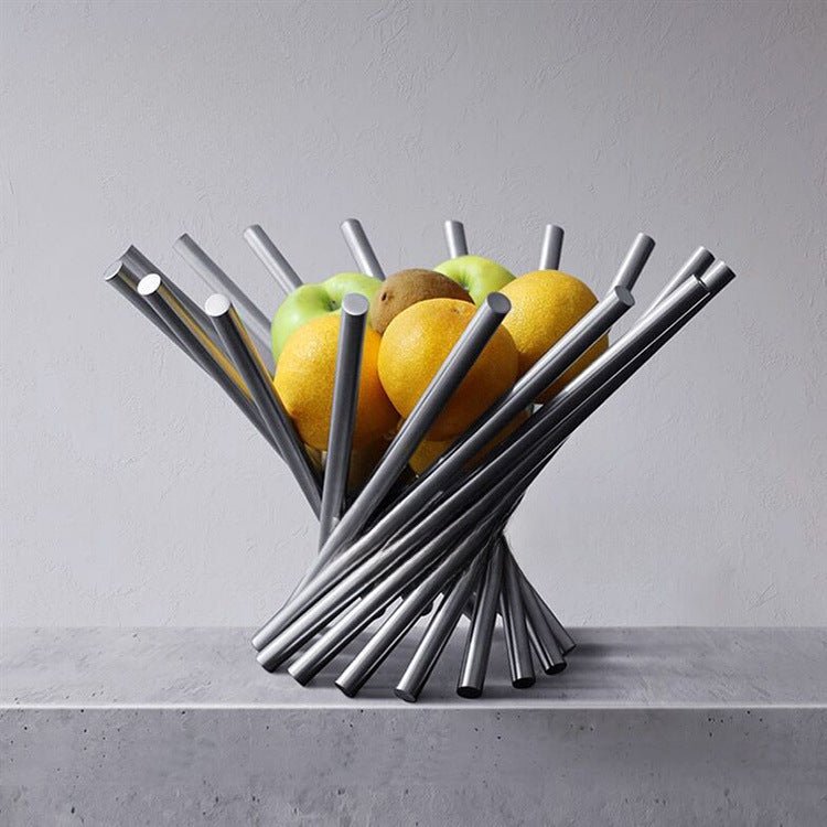 Twisted Metal Fruit Basket – Elegant Kitchen Organizer for Fresh Produce 4