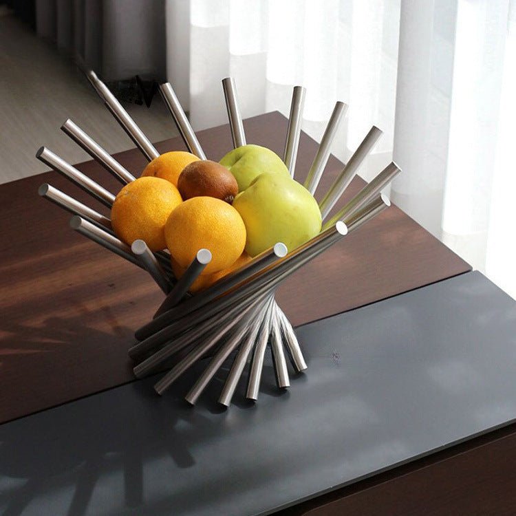 Twisted Metal Fruit Basket – Elegant Kitchen Organizer for Fresh Produce 1