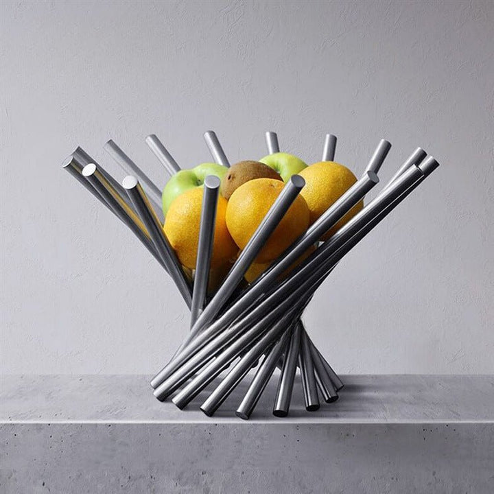Twisted Metal Fruit Basket – Elegant Kitchen Organizer for Fresh Produce 0