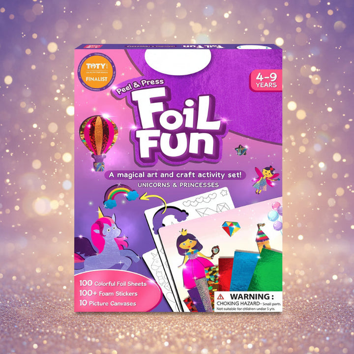 Unicorns &amp; Princesses foil sticker art kit in purple packaging