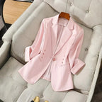 Unstoppable Linen Blazer™ — Command Every Room with Effortless Power and Poise (White XS) - | Zavonix