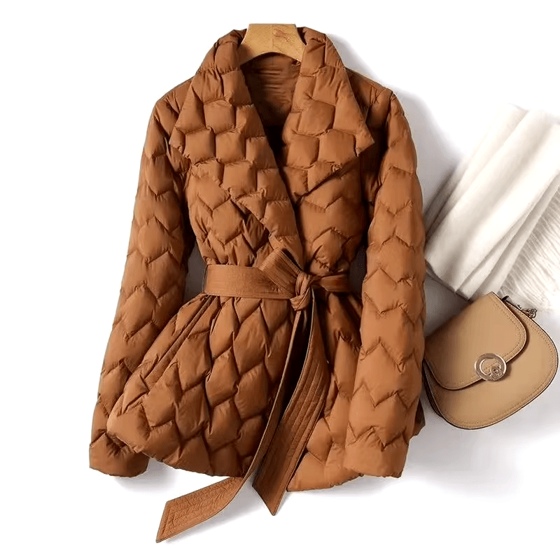 Valenzia Quilted Jacket (Brown XS) - | Zavonix