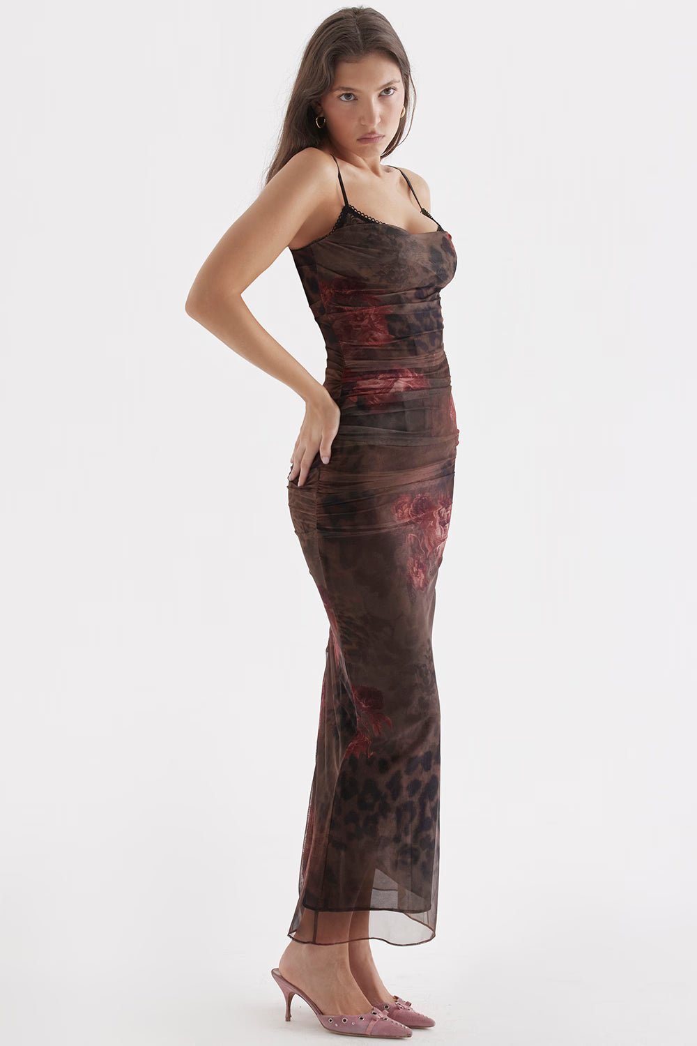 Valeria Floral Mesh Midi Dress product image 3