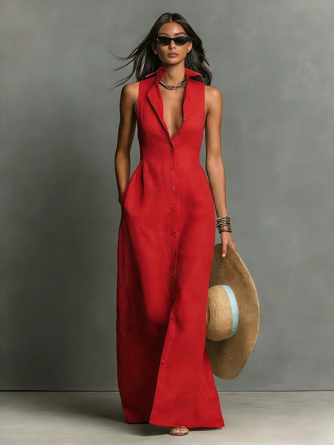 Valeria Sleeveless Maxi Shirt Dress product image 7