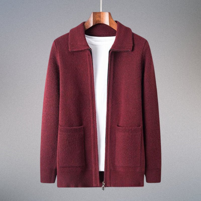Valero Wool Cardigan — Soft Warm Layering Sweater for Cool Weather (Gray S) - | Zavonix