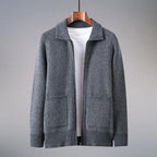Valero Wool Cardigan — Soft Warm Layering Sweater for Cool Weather (Gray S) - | Zavonix