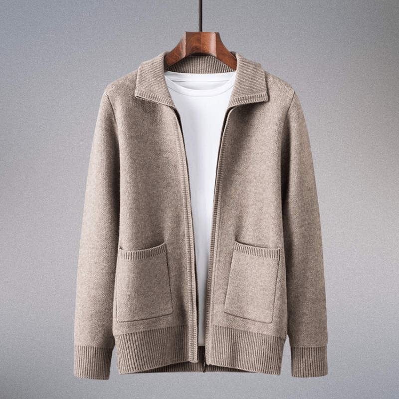 Valero Wool Cardigan — Soft Warm Layering Sweater for Cool Weather (Gray S) - | Zavonix