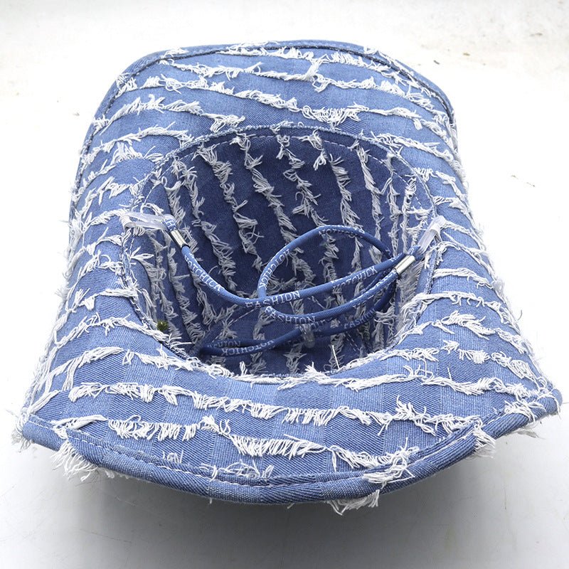 Varell Denim Hat — Distressed Western - Style Outdoor Cap with Comfortable Fit (1 Fit - All) - | Zavonix