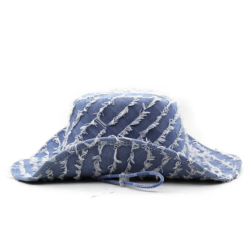 Varell Denim Hat — Distressed Western - Style Outdoor Cap with Comfortable Fit (1 Fit - All) - | Zavonix