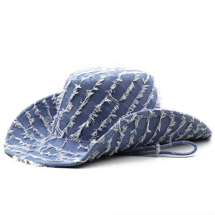 Varell Denim Hat — Distressed Western - Style Outdoor Cap with Comfortable Fit (2 Fit - All) - | Zavonix