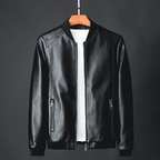Varellio — Italian Leather Jacket with Structured Fit and Ribbed Hems (Black XS) - | Zavonix