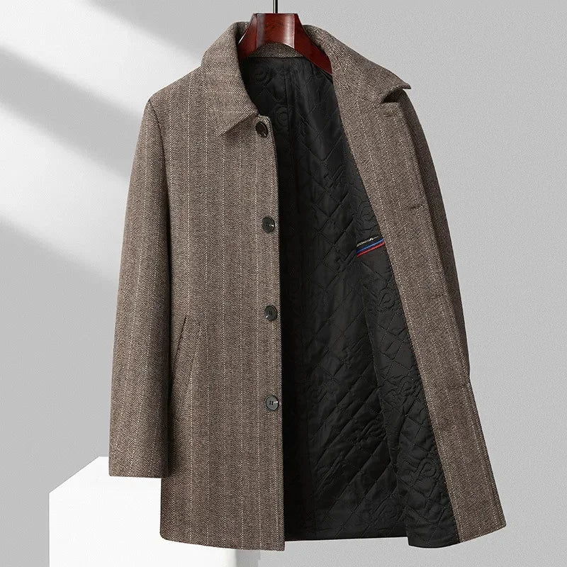 Varello — Wool Trench Coat with Quilted Lining and Classic Fit (Camel XS) - | Zavonix