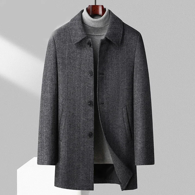 Varello — Wool Trench Coat with Quilted Lining and Classic Fit (Camel XS) - | Zavonix
