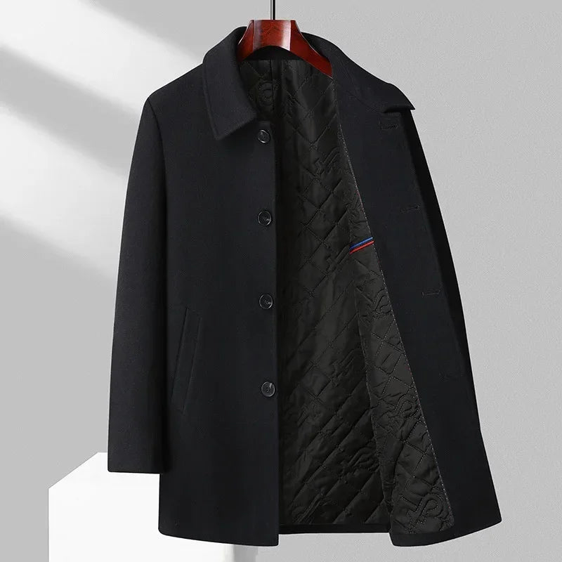 Varello — Wool Trench Coat with Quilted Lining and Classic Fit (Camel XS) - | Zavonix