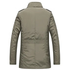 Varro — Premium Cotton Trench Coat with Plaid Lining and Utility Pockets (Green XS) - | Zavonix