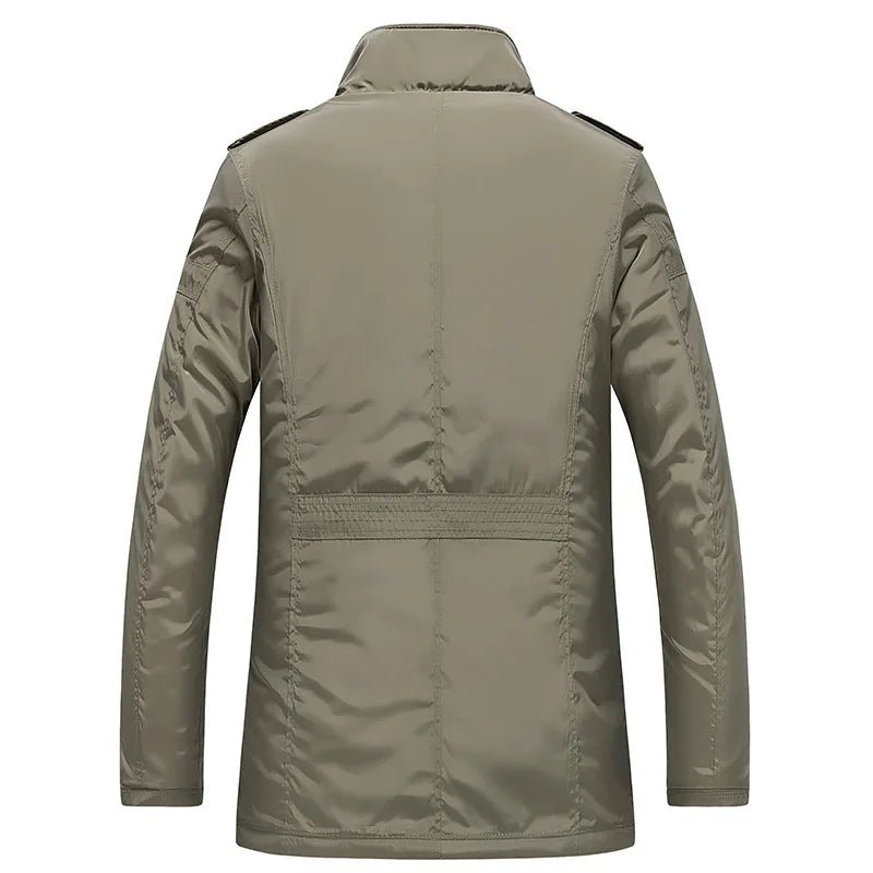 Varro — Premium Cotton Trench Coat with Plaid Lining and Utility Pockets (Green XS) - | Zavonix