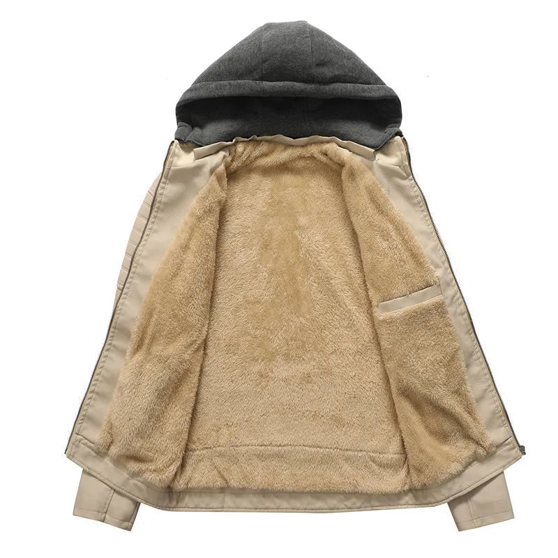 Vegan Edge Leather Jacket (Khaki S) - Jacket | Zavonix