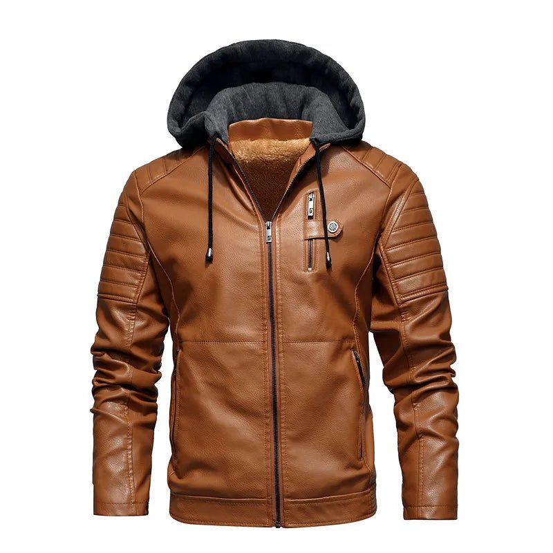 Vegan Edge Leather Jacket (Khaki S) - Jacket | Zavonix
