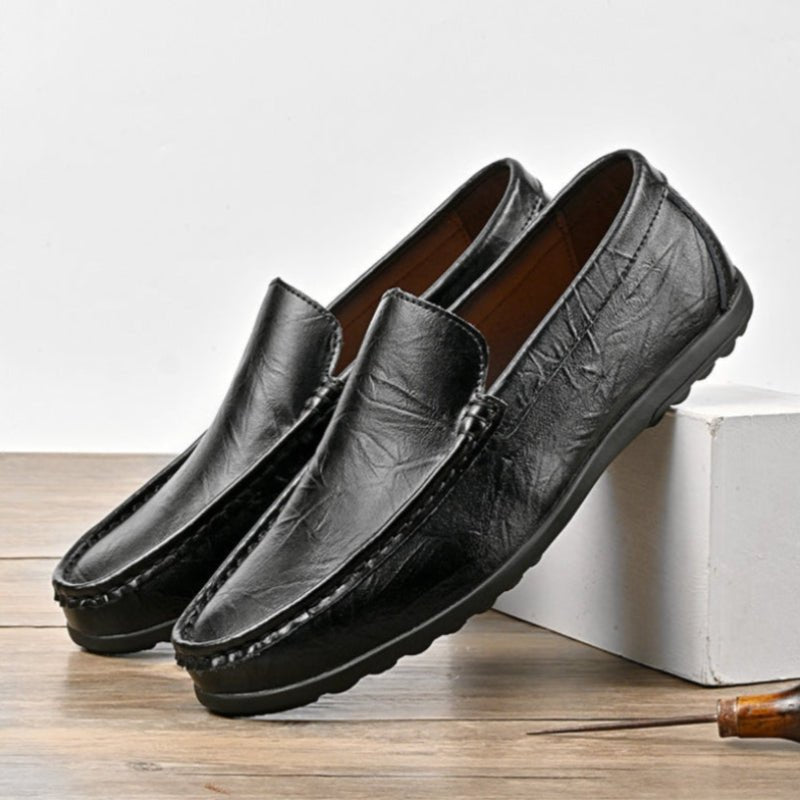 Velare — Premium Leather Loafers with Comfortable Fit (Orange 6) - | Zavonix