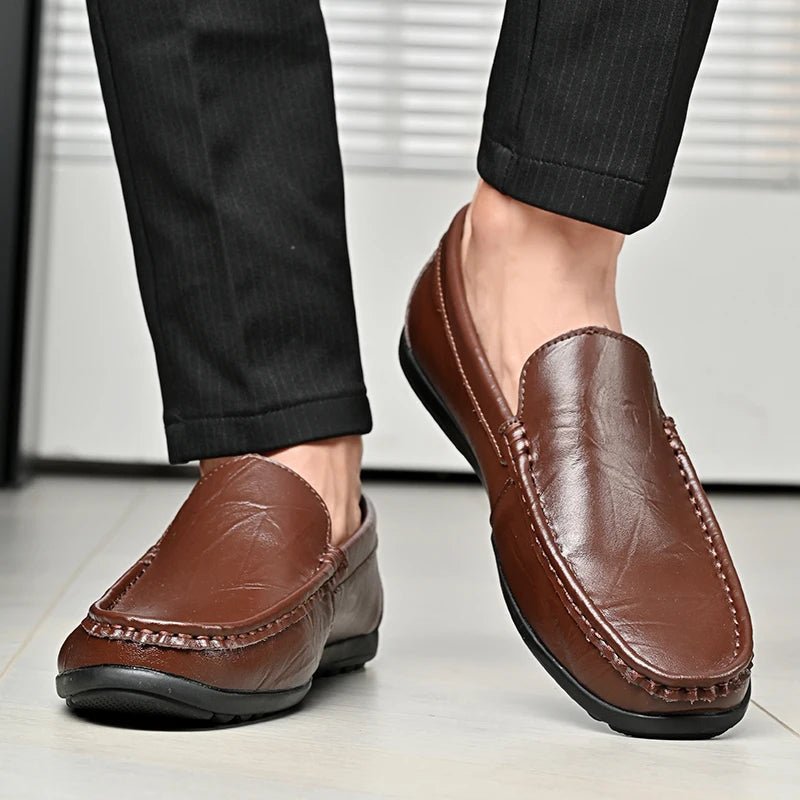 Velare — Premium Leather Loafers with Comfortable Fit (Orange 6) - | Zavonix