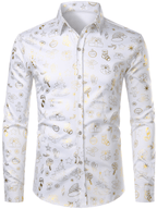 Velaro — Men's Lightweight Shiny Long Sleeve Christmas Shirt (White S) - xmas | Zavonix