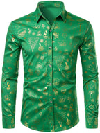Velaro — Men's Lightweight Shiny Long Sleeve Christmas Shirt (Green S) - xmas | Zavonix