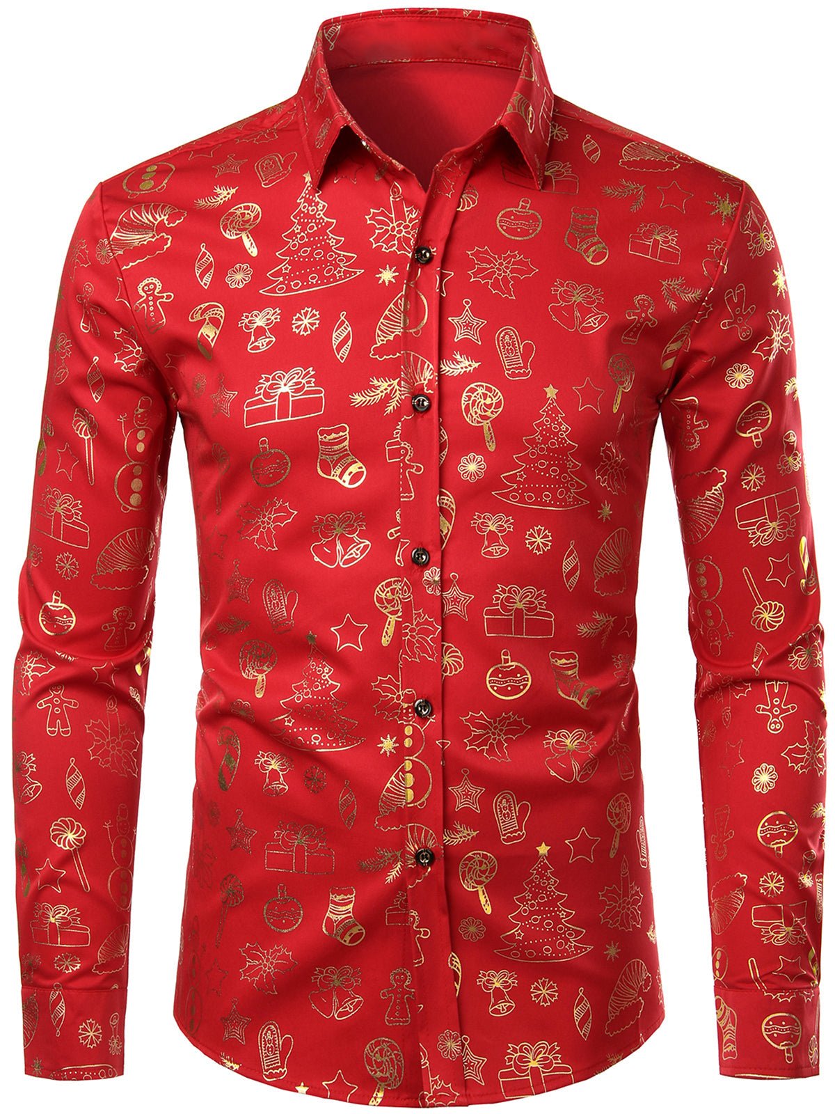 Velaro — Men's Lightweight Shiny Long Sleeve Christmas Shirt (White S) - xmas | Zavonix