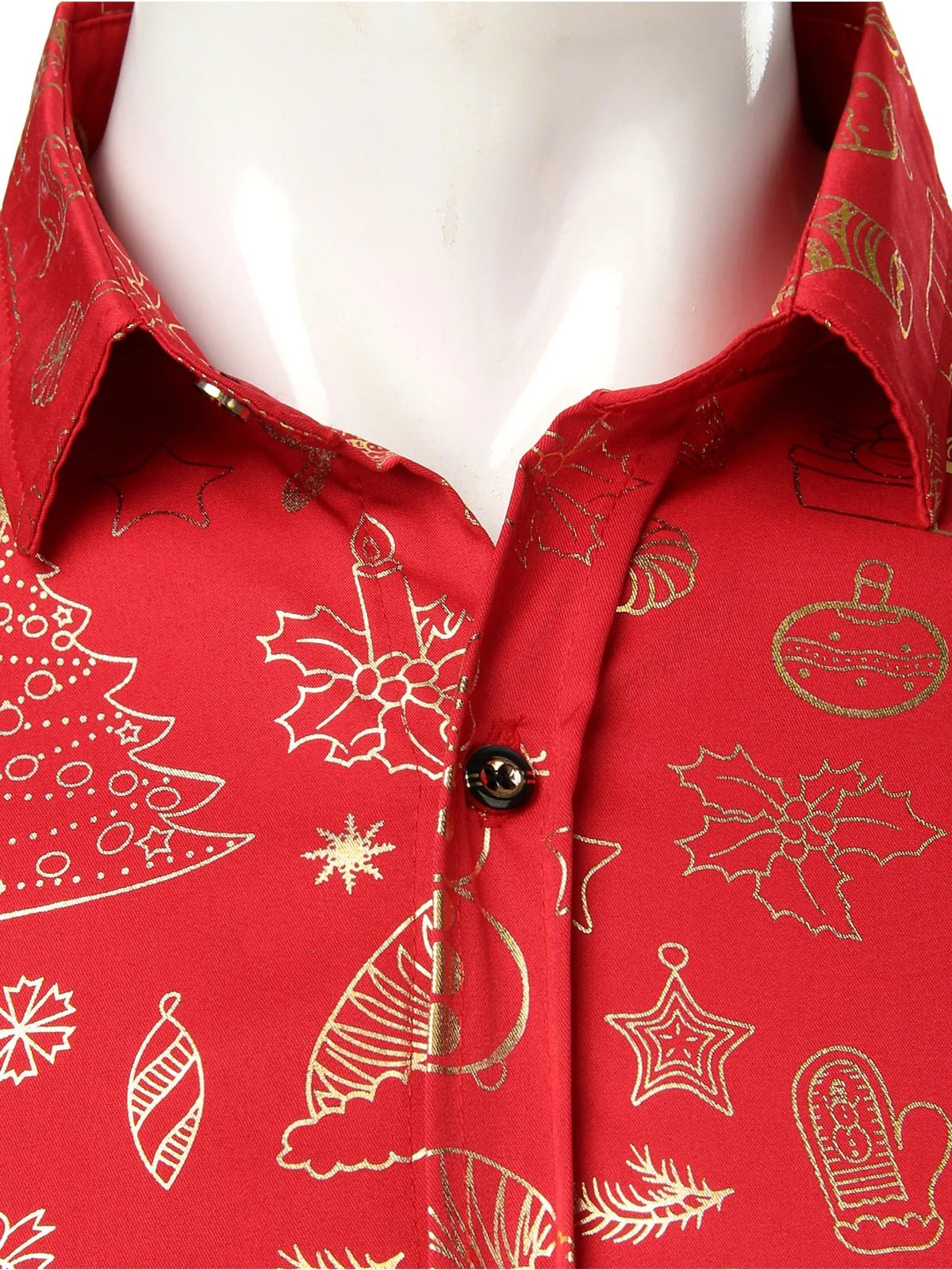 Velaro — Men's Lightweight Shiny Long Sleeve Christmas Shirt (Red S) - xmas | Zavonix