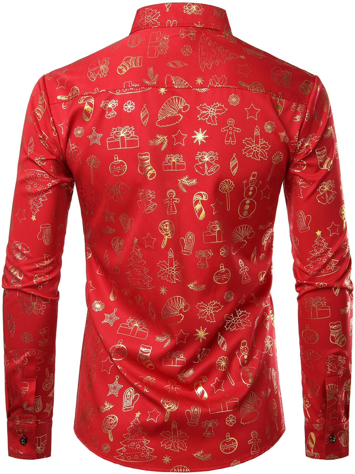 Velaro — Men's Lightweight Shiny Long Sleeve Christmas Shirt (Red S) - xmas | Zavonix