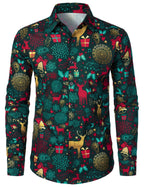 Velden — Men’s Cotton Long Sleeve Shirt for Holiday Comfort (Green S) - xmas | Zavonix