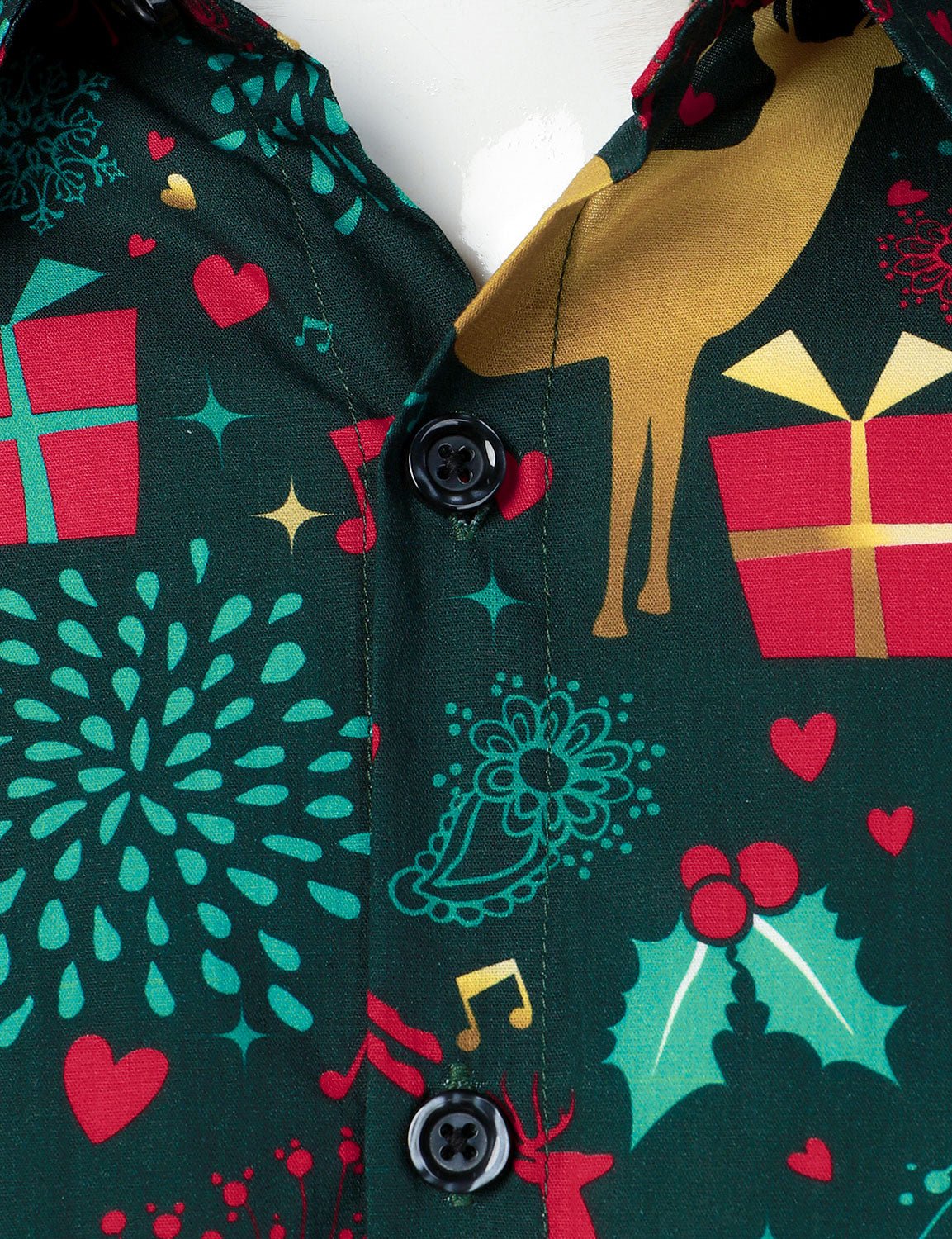 Velden — Men’s Cotton Long Sleeve Shirt for Holiday Comfort (Green S) - xmas | Zavonix
