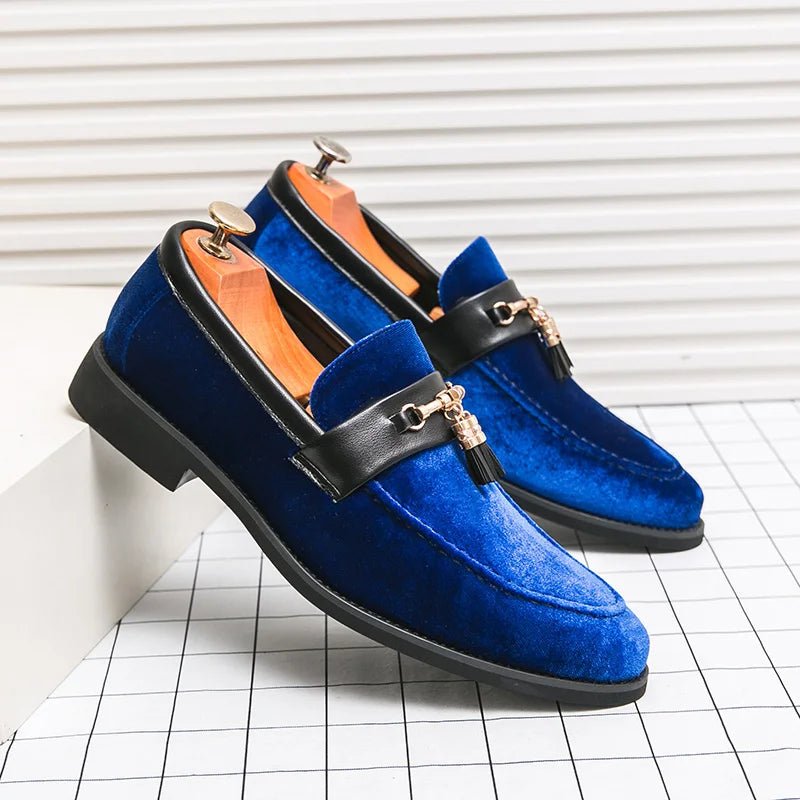 Velvet Loafers (Blue 6) - | Zavonix