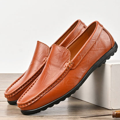 Velare — Premium Leather Loafers with Comfortable Fit (Orange 6) - | Zavonix