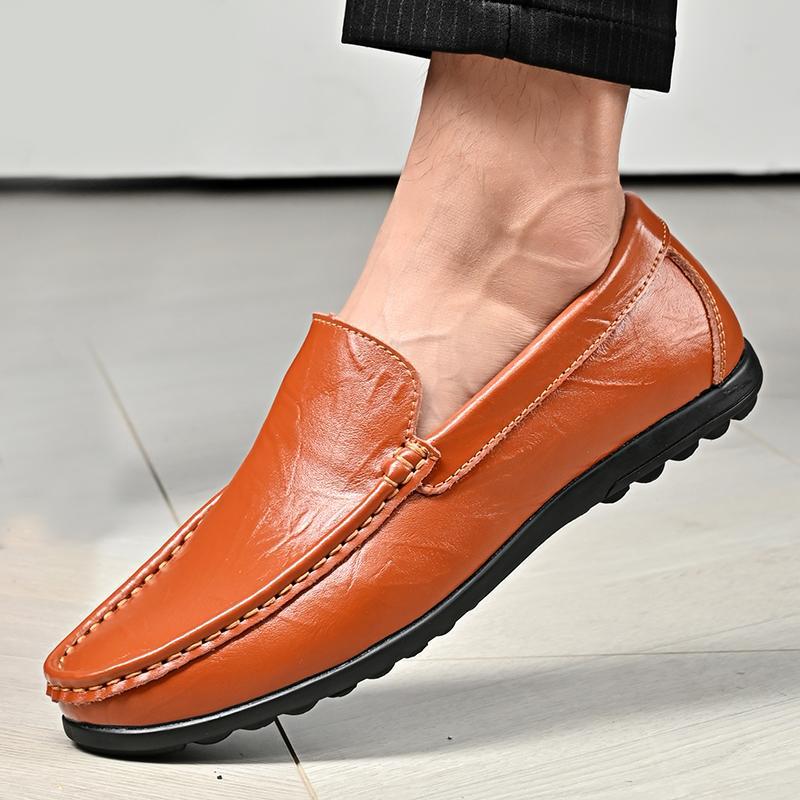 Velare — Premium Leather Loafers with Comfortable Fit (Orange 6) - | Zavonix