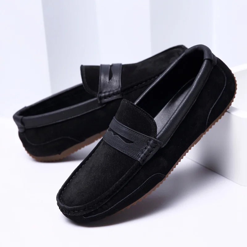 Velaro — Premium Suede Loafers with Cushioned Comfort and Durable Sole (Black 6) - | Zavonix