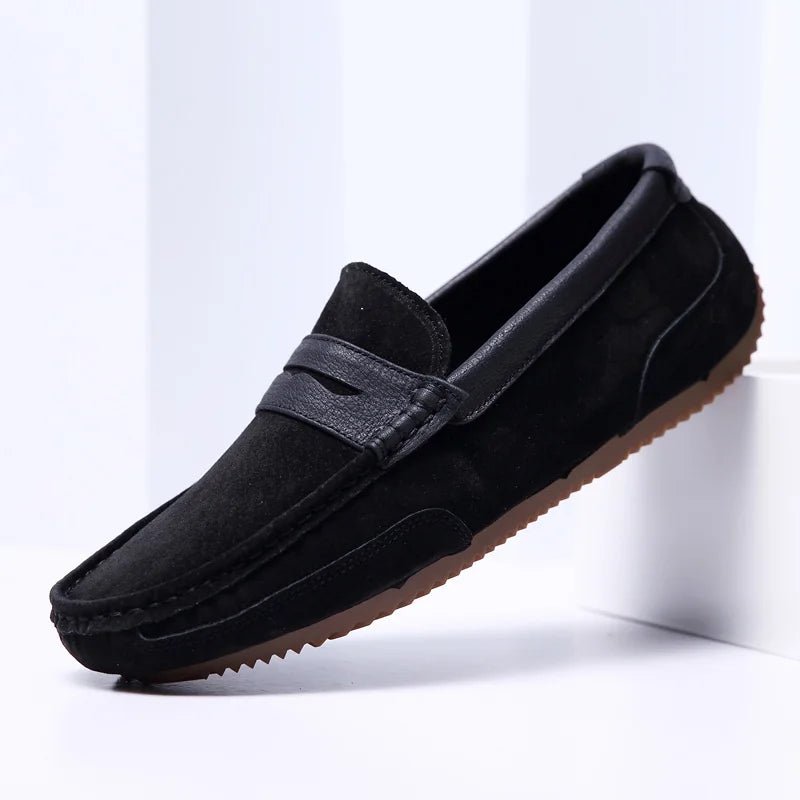 Velaro — Premium Suede Loafers with Cushioned Comfort and Durable Sole (Black 6) - | Zavonix