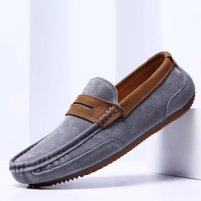 Velaro — Premium Suede Loafers with Cushioned Comfort and Durable Sole (Gray 6) - | Zavonix