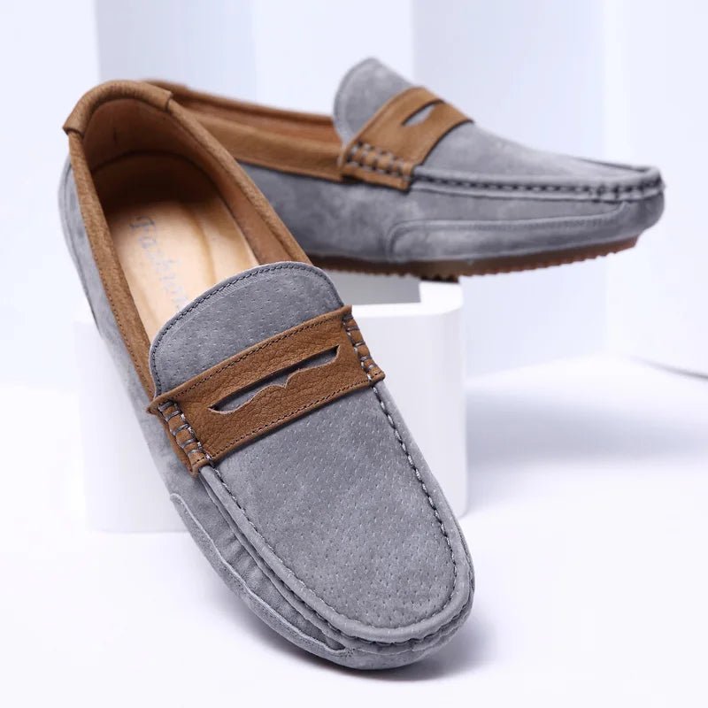 Velaro — Premium Suede Loafers with Cushioned Comfort and Durable Sole (Gray 6) - | Zavonix