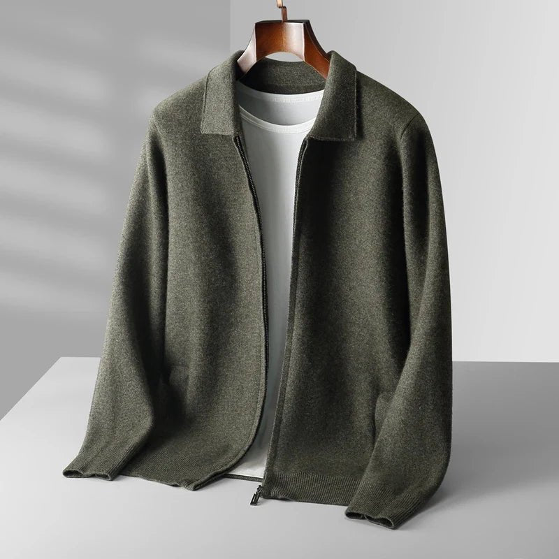Velora — Men’s Premium Cashmere Jacket with Cozy Fit (Black S) - | Zavonix