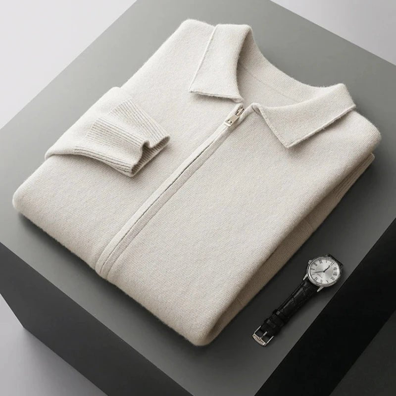 Velora — Men’s Premium Cashmere Jacket with Cozy Fit (White S) - | Zavonix