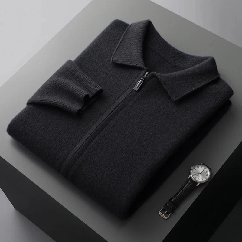 Velora — Men’s Premium Cashmere Jacket with Cozy Fit (Black S) - | Zavonix