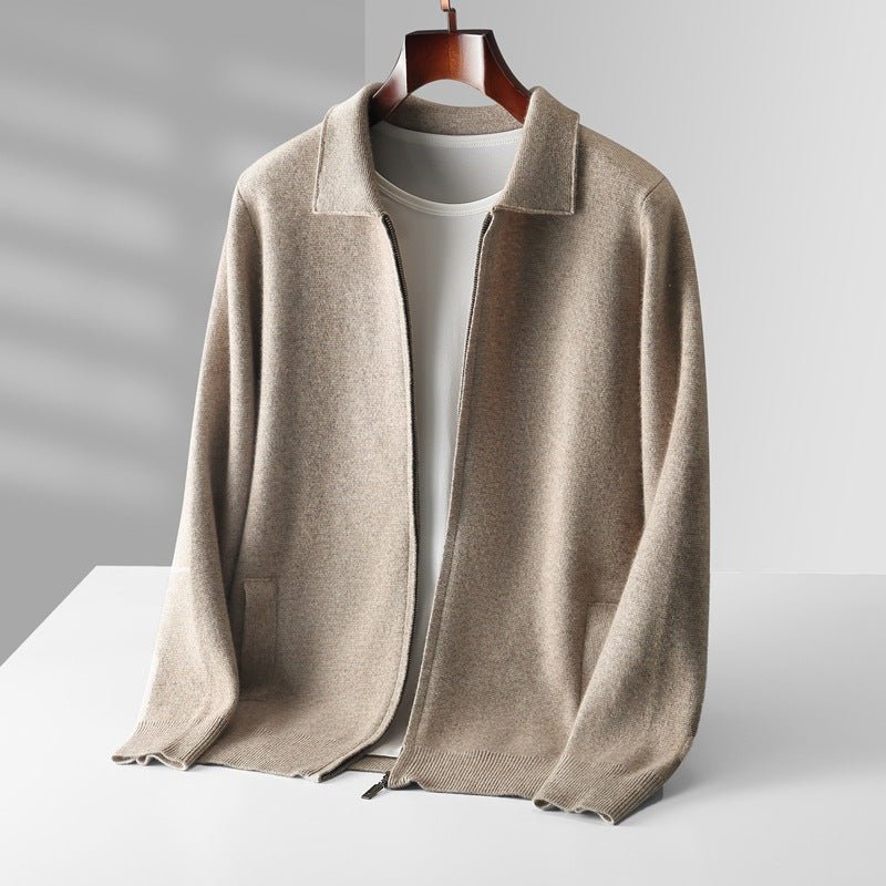Velora — Men’s Premium Cashmere Jacket with Cozy Fit (Beige S) - | Zavonix