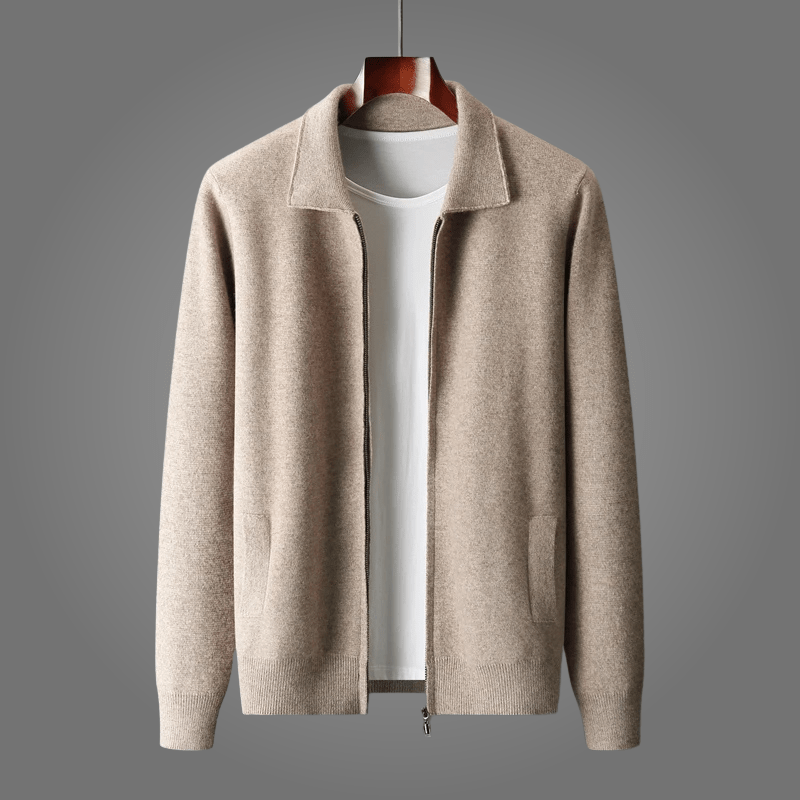 Velora — Men’s Premium Cashmere Jacket with Cozy Fit (Beige S) - | Zavonix